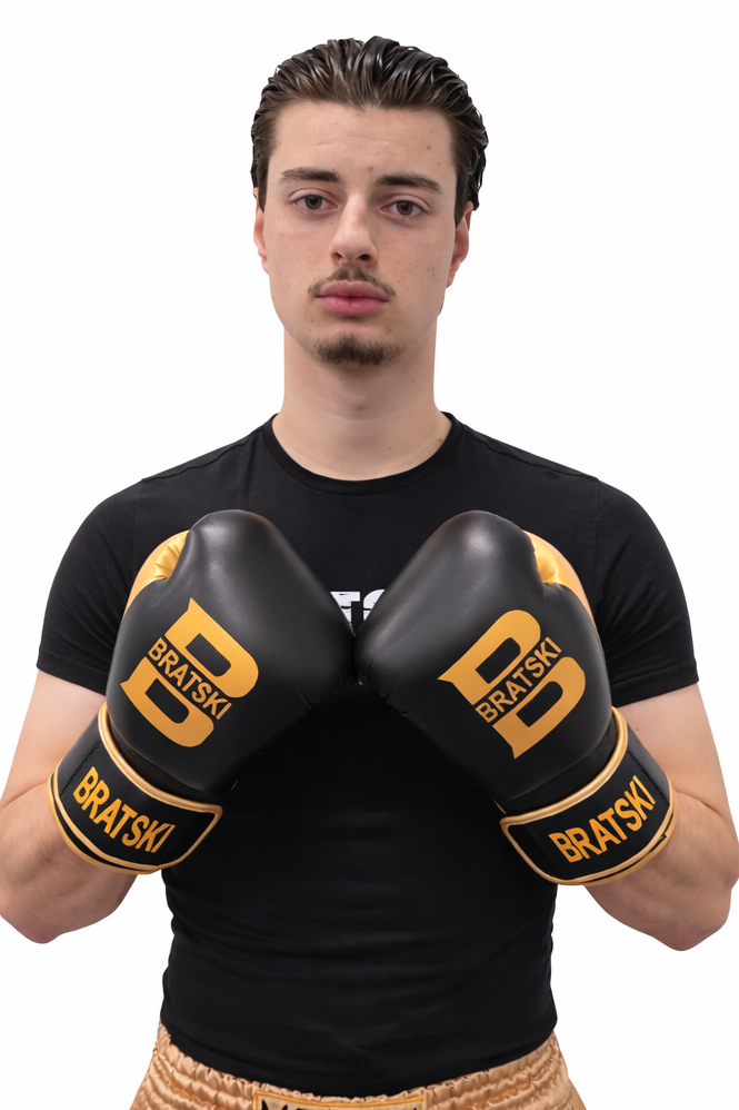 BRATSKI Black/Gold Bokshandschoenen